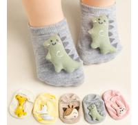 1 Paio/Confezione Multipla, Calzini per bambini con fondo morbido antiscivolo, Nuovi e carini disegni di giraffe e dinosauri, Calzini morbidi, confortevoli e traspiranti per bambini, Calzini adorabili