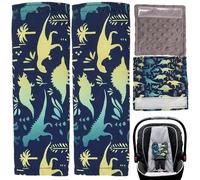 1 Paio Copricinghie per seggiolino auto per bambini, Cuscinetti per cinghie per seggiolino auto bifacciali con nastro di fissaggio, Coprisedili protettivi per per bambini 6x2 con moti