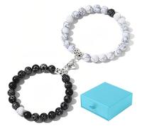 1 paio d'amore Cuore Braccialetti magnetici con perline Attrazione reciproca Cuore Braccialetti a campana Regali di coppia, Bracciali Coppia Calamita, Bracciale Magnetico, Bracciale Amicizia Regali
