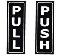 1 paio di adesivi verticali per porte push-pull firmano un adesivo in vinile nero bianco autoadesivo per negozi di affari, negozi, interni ed esterniPratico e ingegnoso
