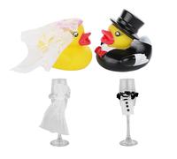 1 paio di anatroccoli in gomma per matrimonio, 2 pezzi, set di tazze, decorazione per matrimonio, coppia di anatre in gomma, regalo di nozze, decorazione ambientale, giocattolo da bagno