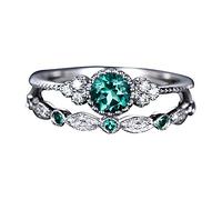 1 paio di anelli da donna, misura 9 paia di anelli, anelli compatibili con il set di fili, Taglia unica, Rame, Non pietra preziosa