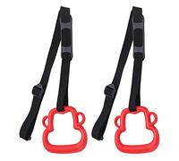 1 paio di anelli per ginnastica per bambini con cinghie regolabili Anelli per esercizi per bambini, capacità di 150 kg (Rossa)
