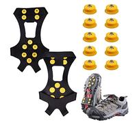 1 paio di artigli per scarpe e 10 chiodi, ramponi, unghie antiscivolo, set di scarpe antiscivolo per alpinismo, turismo, pesca e neve (L)