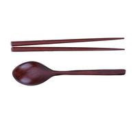 1 paio di bacchette di cucchiaio di legno portatile Porridge Zuppa di cucchiaio Utensili da cucina Stoviglie Set da tavola per viaggi di campeggio Picnic Office Home SchoDeft è stato elaborato