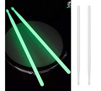 1 paio di bacchette luminose per batteria 5A, set di bacchette fluorescenti per batteria jazz, si illuminano al buio, accessori per batteria, colore verde