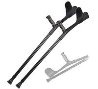 1 paio di bastoncini pieghevoli, stampella per avambraccio in alluminio, bastoni da passeggio regolabili in altezza per uomini e donne con altezza 140-185 cm, nero/grigio