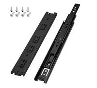 1 Paio Di Binari Per Cassetti Completamente Estensione 45mm Cuscinetti A Sfera Guide Di Cassetti Montaggio Laterale Guida Di Cursori Armadio 3 Pieghe Carico Max.45kg(Nero,200mm)