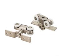 1 paio di binari per porta scorrevole in acciaio inox, con guida per porta in vetro, per un funzionamento fluido e silenzioso, adatto per soluzioni di interior design