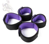 1 paio di braccialetti yoga in spugna nera e viola e anelli per i piedi, adatti per l'esercizio al chiuso-Collaborazione per principianti
