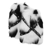 1 paio di caldi manicotti per le gambe con stampa di mucca e polsini per