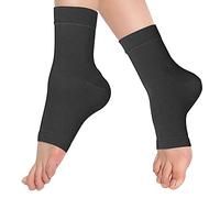 1 paio di calze a compressione per caviglie, mediche traspiranti, elastiche per la cura dei piedi, per sollievo dal dolore unisex fascite plantare, artrite, nero, XL
