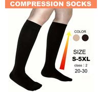 1 Paio di Calze Compressive Unisex, Materiale Confortevole Alla Caviglia, Calze Casual Color Pelle per Donne, Calze Corte Nere Compressive per Uomini, Adatte per Sport, Yoga, Calcio, Corsa, Viaggio, L