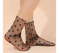 1 Paio Di Calze Da Donna, Calze In Rete Trasparenti, Calze Nere Sottili, Con Elementi A Pois Classici, Realizzate In Materiali In Rete Leggeri Selezionati, Retrò E Alla Moda. Tagli Unica,5 paia [neri]