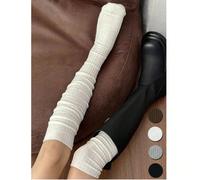 1 Paio di Calze Lunghe Oltre il Ginocchio a Righe Verticali, Calze Lunghe a Doppio Ago, Calze Abbinabili a Stivali Alti, Calze Decorative Allunganti per le Gambe, Stile JK Fashion Girl, Adatte per l'U