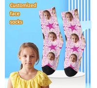 1 Paio di Calze personalizzate con stampa del viso per bambini/adolescenti, calze con foto personalizzate per ragazzi e ragazze, calze personalizzate con immagini uniche adatte per uso quotidiano, vac