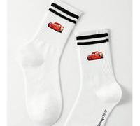 1 Paio di Calzini a Mezza Gamba con Grafica Disney Cars per Uomo, Motivo cartoni animati Disney Carino, Calzini Sportivi Casual Traspiranti e Resistenti agli Odori con Righe, Adatti come Regalo o per 