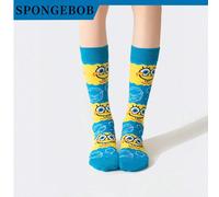 1 Paio Di Calzini Alla Moda Con Motivo Di SpongeBob SquarePants, Anime cartoni animati, Bolle Dell'Oceano Blu, Adatti Per Ragazzi E Ragazze, Per Uso Quotidiano E Campus, Versatili, Caldi, Morbidi, Ami