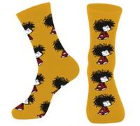 1 Paio di Calzini da Donna di Alta Qualità con Motivo Classico Mafalda, Calzini Casual con Disegno di Ritratto a Cartone Animato per Donne, Adatti per Tutte le Stagioni 36-39,40-43AnimalePoliestere