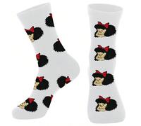1 Paio di Calzini di Alta Qualità Stile Mafalda per Donne, Calzini Classici e Originali con Motivo a Ritratto, Calzini Casual a Cartoni Animati per Donne, Adatti per Tutte le Stagioni 36-39,40-43Anima