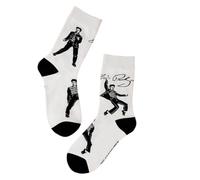 1 paio di calzini Elvis/regalo per un fan di Elvis/Elvis Gift/Elvis Socks, Calze Vitello Bianco 4-8, 4-8
