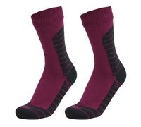1 paio di calzini impermeabili, invernali traspiranti da sci, trekking a tubo intermedio, protezione for i piedi, e equitazione(Wine Red,S 37-39)