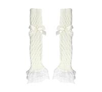 1 Paio Di Calzini In Pizzo Con Fiocco, Scaldamuscoli Alla Moda, Scaldamuscoli Alti Al Ginocchio Per Donna, Accessori Lolita, Calzini Carini Con Fiocco