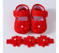 1 Paio Di Calzini Morbidi Da Principessa Pre-camminatori Per Bambini Piccoli + 1 Fascia Per Capelli Accessori Per Neonati, Set Regalo 0-6M,6-12MColore unicoTessuto