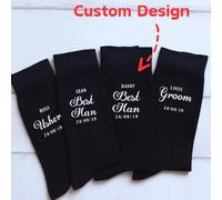 1 Paio di Calzini Personalizzati per Testimoni di Nozze, Regalo Personalizzato per Feste di Matrimonio, Calzini con Monogramma Formale per Testimoni, Testimone d'Onore Tagli UnicaLetterePoliestere