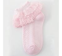 1 Paio di calzini rosa in pizzo, ruffle e rete, traspiranti, morbidi e confortevoli per bambine, adatti per neonati/bambini piccoli per uso quotidiano 8-12Y,1-2Y,2-3Y,3-8YColore unicoTessuto