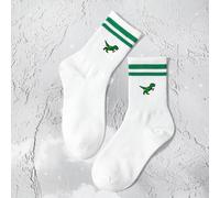 1 Paio di Calzini Sportivi Unisex Stampati con Dinosauri, Morbidi e Confortevoli, Casual, Traspiranti e Assorbenti, Adatti per Studenti che Tornano a Scuola e per Uso Quotidiano per Adulti e Coppie, C