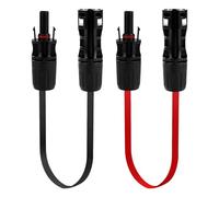 1 Paio di Cavi MC_4 per Pannelli Solari, 42 cm Nero + Rosso Cavo Solare Piatto Connettore 1500Vdc Cavo di Prolunga Solare Fotovoltaico per Porta Balcone (30A 12AWG)