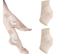 1 paio di cavigliere con cuscinetti stabilizzanti in silicone per distorsioni della caviglia, supporto elastico per caviglia con cinghie a rete regolabili per la guarigione delle lesioni, fascite