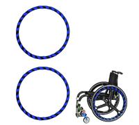 1 paio di cerchi per sedia a rotelle, eleganti copricerchi in silicone a blocchi di colore da 20/22/24 pollici, accessori per le mani antiscivolo e resistenti all'usura, per quattro stagioni, migliora