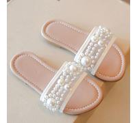 1 Paio Di Ciabatte Estive Best Seller Albicocca Per Bambini Antiscivolo, Moda Comoda E Semplice, Sandali/Ciabatte Bianche Piatte Da 3-12 Anni Per Ragazze, Adatte Per Uso Interno Ed Esterno, Vacanze Qu