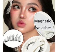 1 Paio Di Ciglia Magnetiche Naturali Con Applicatore, Kit Di Ciglia Magnetiche Riutilizzabili Impermeabili Senza Colla Necessaria, Ciglia Finte Per Occhi Sensibili Per Occhi Manga Fibra chimica