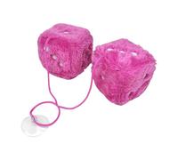 1 paio di ciondoli a forma di cubo peloso cubo per auto, interni auto, cubo da appendere su specchi auto, cubo di coppia, dolce e interessante accessorio personalizzato per auto (rosa 6 cm)