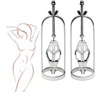 1 paio di clip regolabili in metallo in acciaio inox argento