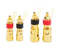 1 paio di connettori a banana a molla a spinta placcati in oro, terminali a spinta grandi/piccoli con presa autobloccante(33.8mm Gold Red)