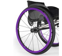 1 paio di coperture per bordo di spinta per sedia a rotelle, in silicone, antiscivolo, resistenti all'usura, per ruota posteriore della mano, protezione con anello (viola, 50,8 cm)