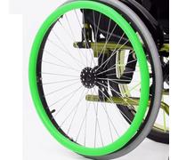 1 paio di coperture per bordo di spinta per sedia a rotelle, in silicone, antiscivolo, resistenti all'usura, per ruota posteriore delle mani, protezione con anello (verde, 50,8 cm)