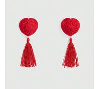 1 Paio di Coperture per Capezzoli a Forma di Cuore con Nappe e Cuscinetti Anti-Sfregamento per Donne Tagli UnicaColore unicoPoliestere