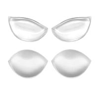 1 paio di coppe per reggiseno trasparenti, 1 paio di coppe per reggiseno bianche, reggiseno con inserto in silicone, reggiseno con inserto in silicone, coppe del reggiseno cucite sugli indumenti
