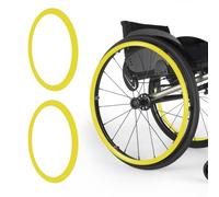 1 Paio Di Copriruota In Silicone For Sedia A Rotelle, Antiscivolo E Resistente All'usura, Accessori Protettivi For Ruote Di Spinta, Migliorano La Presa E La Trazione(Yellow,22in)