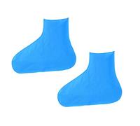1 paio di copriscarpe da pioggia impermeabili in lattice a tubo corto/alto, unisex, antiscivolo, blu, L