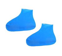 1 paio di copriscarpe impermeabili in lattice per scarpe da pioggia con tubo corto/alto, unisex, antiscivolo, blu, taglia L