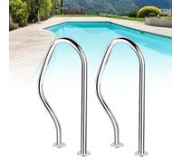 1 Paio di Corrimano per Piscina, In Acciaio Inox, per Piscine Interrate, Spessore 1,2 Mm, Elevata Capacità di Carico, Design con Impugnatura Curva per Un Facile Accesso