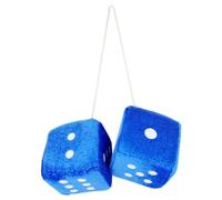 1 paio di cubi in pelliccia per auto, accessori personalizzati per auto, decorazione a cubi quadrati, cubi felici, possono essere utilizzati per auto, casa e ufficio (blu, 7 x 7 cm)