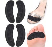 1 Paio di Cuscinetti Antiscivolo per Avampiede Neri, Sottopiede in Silicone Mezza Suola per Donne, Previene il Dolore per Tacchi Alti e Scarpe Tagli UnicaColore unicoSilicone