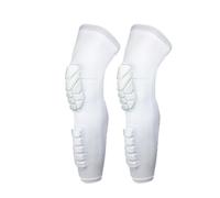 1 paio di cuscinetti antiurto da basket a nido d'ape, protezioni elastiche for ginocchia e gambe, compressione polpacci for sport, corsa, ciclismo, escursionismo(White- 1Pair,M Thigh 33-40cm)